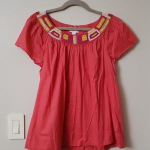 Charter club pink beaded blouse